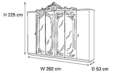 нажмите, чтобы увеличить спальня <b>Barocco ivory</b> - шкаф 6 ств. ( с зеркалами )